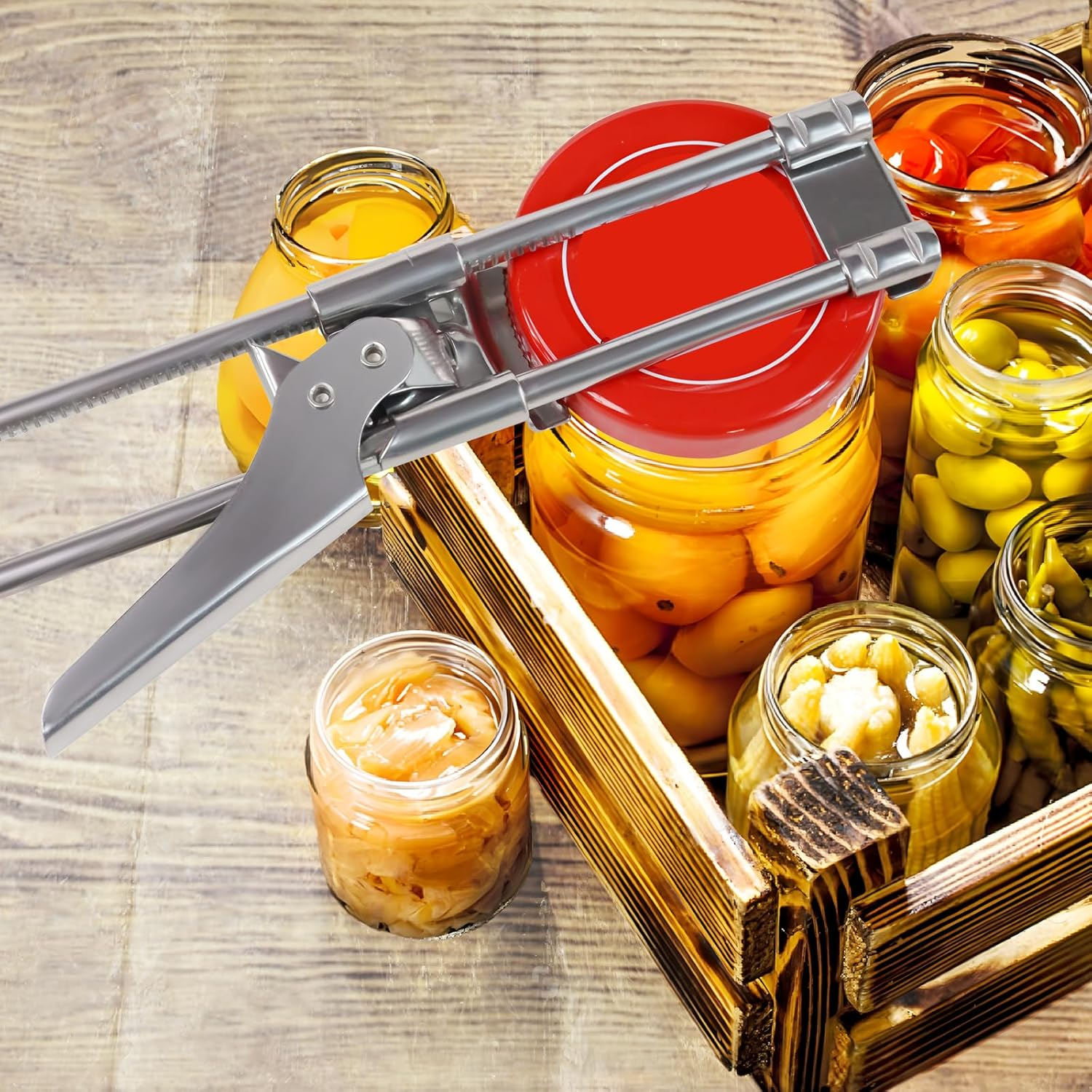 Bottle Opener & Jar Opener for Weak Hands, Adjustable Stainless Steel Can Opener, Multifunctional Jar Lid Opener Gripper for Seniors with Arthritis image number 6