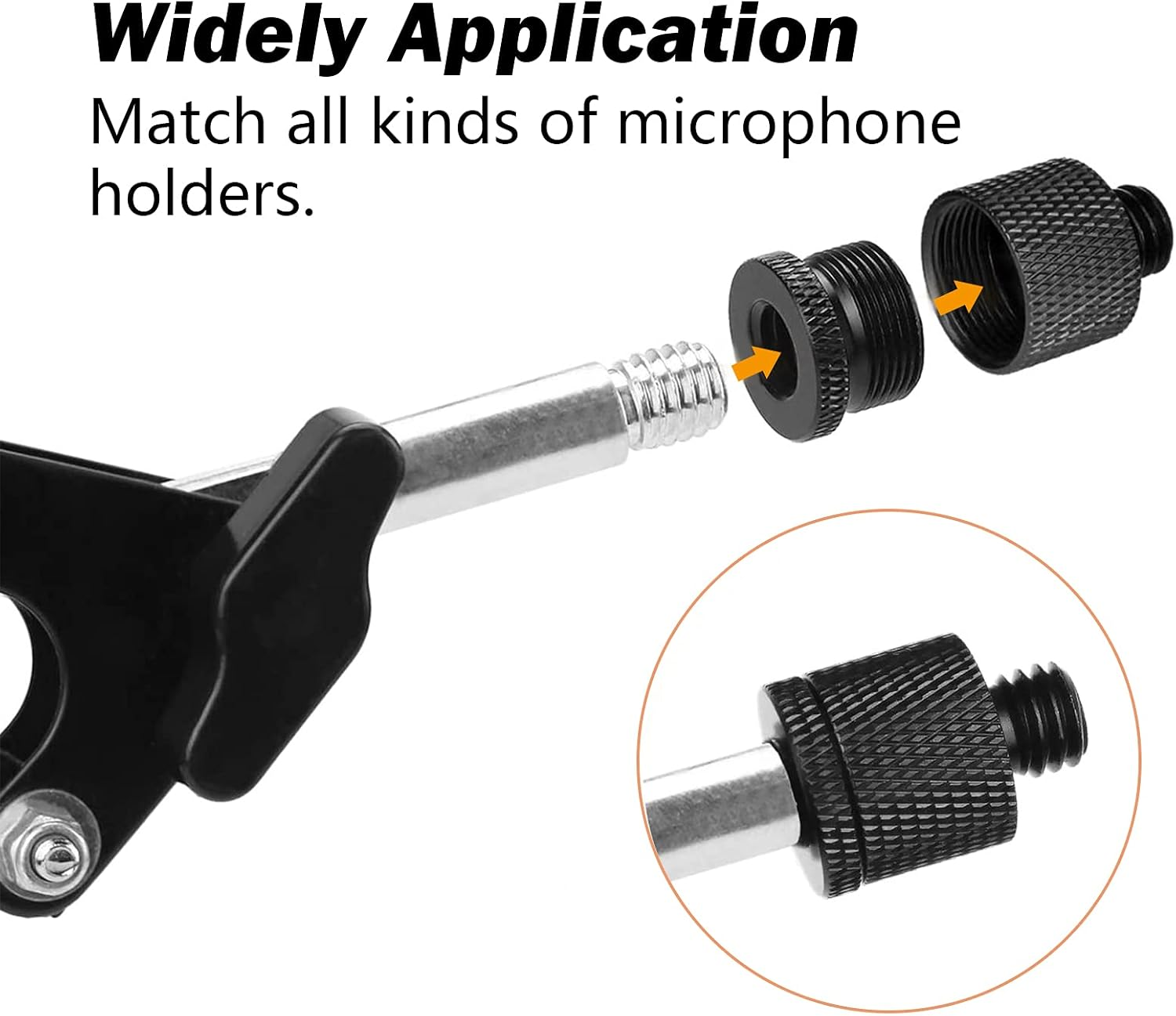 Thread Adapter Worthplanet Mic Screw Adapter 5/8 Female to 3/8 Male and 3/8 Female to 5/8 Mic Stand Adapter for Microphone Stand Tripod Adapter W060006