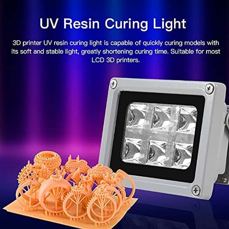 3D Printer UV Resin Curing Light 405Nm with 6W Output Affect, UV Light for SLA DLP 3D Printer Solidify Photosensitive Resin 405Nm UV Resin Affect, DIY Curing Enclosure image number 4