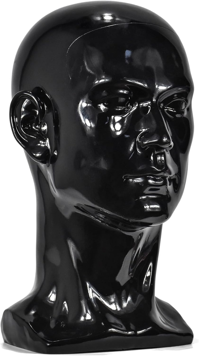 PVC Male Mannequin Head with Ears Men Smooth Mannequin Head Model Wig Hat Glasses Caps Display Creative Manikin Doll &hellip; image number 4