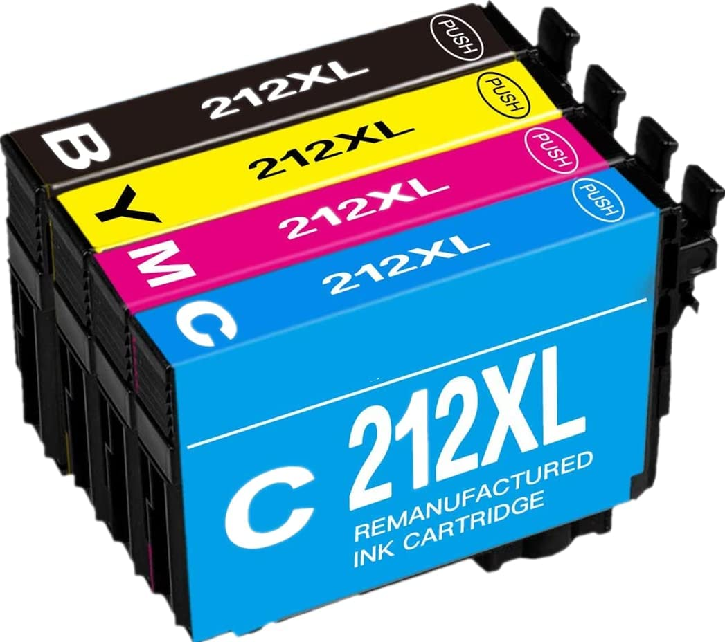 212 212XL Ink Cartridge Compatible with Epson XP-3100 XP-3105 XP-2100 XP-4100 WF-2850 2830 (1BK1C1M1Y)