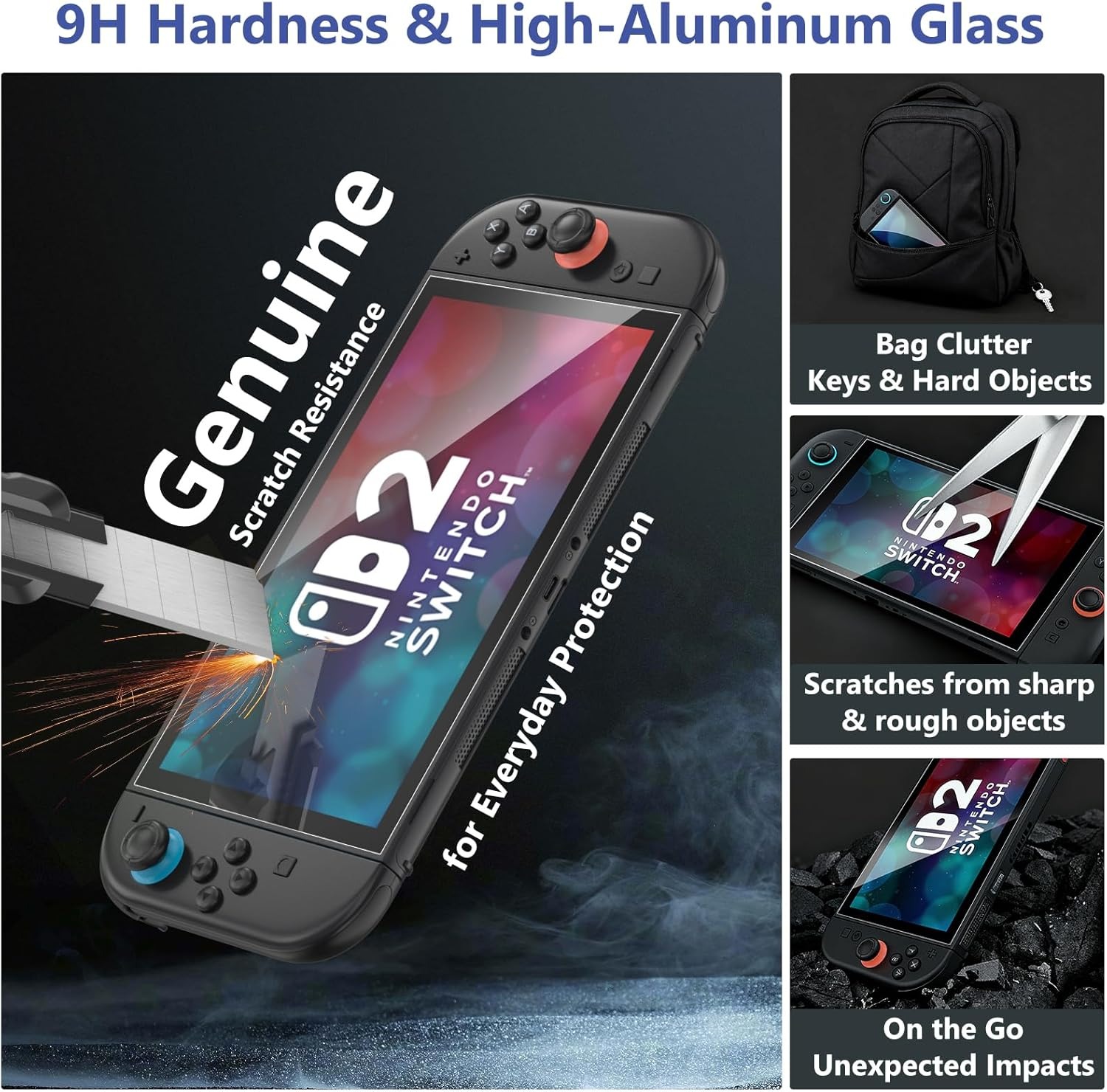 Leonids 3 Pack Screen Protectors for Nintendo Switch 2 7.9-Inch 2025, HD Tempered Glass Screen Protectors with Alignment Frame for Switch 2 (3 Pack) image number 1