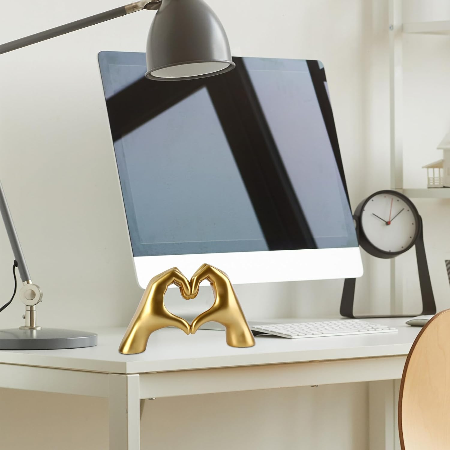 Large Taylor Lover Merch Gold Heart Hands Sculpture Birthday Decorations Gifts Living Room Bedroom Shelf Desk Coffee Table Accessories Statue Bobo Bathroom Home Decor Women Girls Mom(Large) image number 2