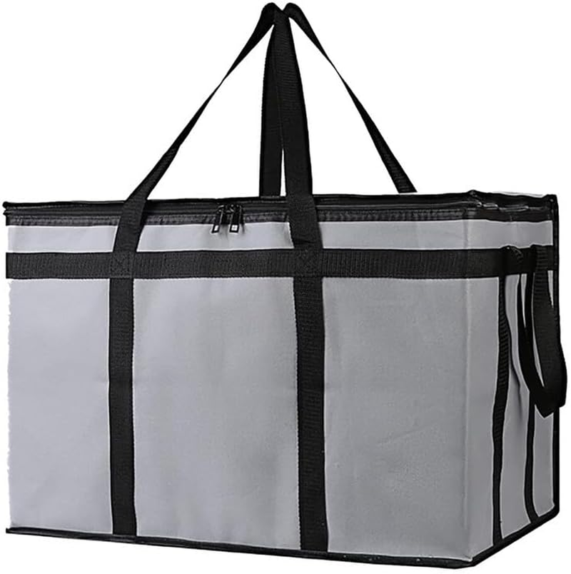 Insulated Food Delivery Bag,23X14X15 Inch Pizza Warmer Grocey Shopping Bag for Catering Food Delivery Bag(Grey)