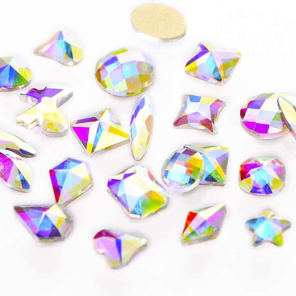 1 Box Nail Glass Crystal Rhinestones Nail Art Set Nail Gems Clear Glass Jewels image number 4