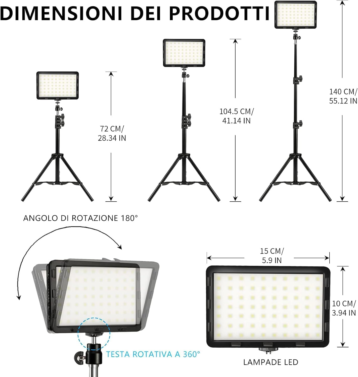 Studio Lighting Kit, 70 LED Dimmable Video Light with Color Filters for Photography, Streaming, Youtube Tiktok, Gaming, Conference, Portrait Shooting, Desktop Recording. image number 4