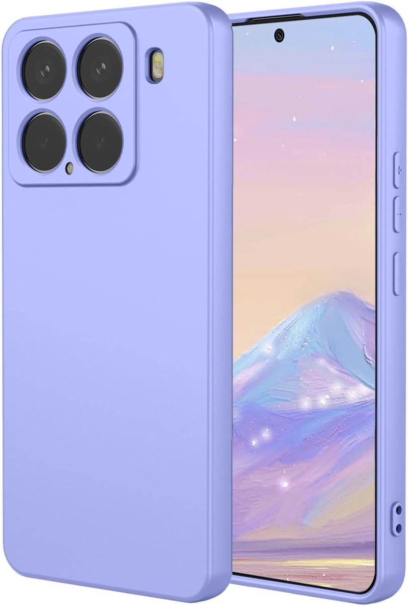 YUECXIN Silicone Case for Xiaomi 15, Ultra Thin Silky Soft Touch Full Body Liquid Silicone Mobile Phone Case, Comfortable to Hold Shockproof Protective Case Purple