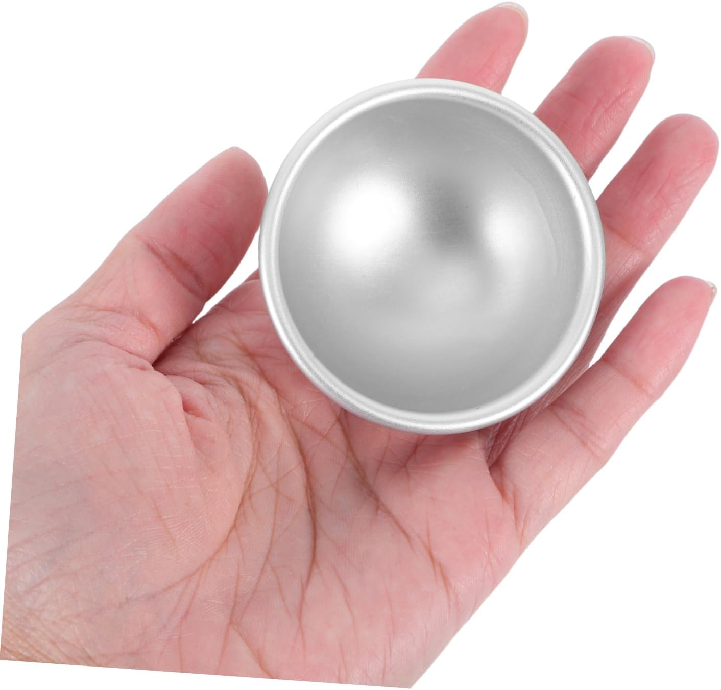 12Pcs Aluminum Bath Salt Molds Semicircular Ball Moulds DIY Bath Bomb Molds image number 1