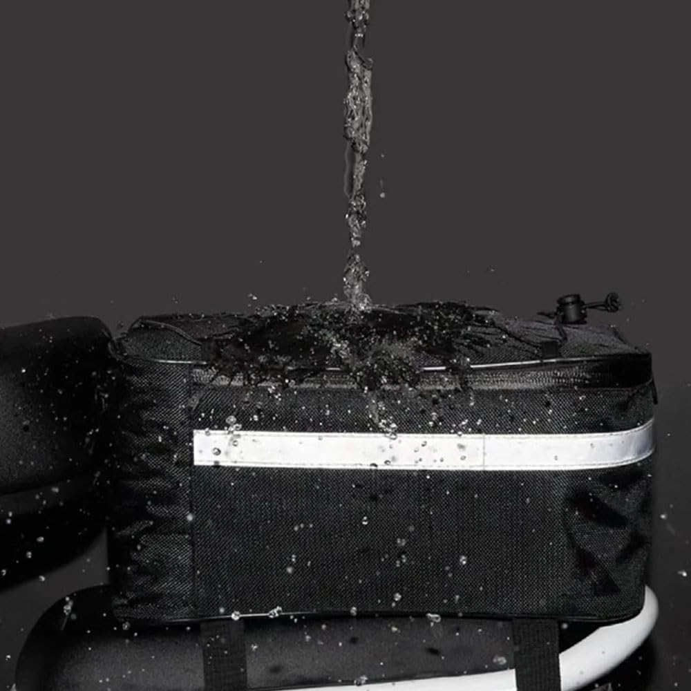 Portable Bike Trunk Bag Waterproof Bicycle Rack Rear 13L Rear Seat Saddle Bag Cycling Reflective Luggage Carrier image number 2