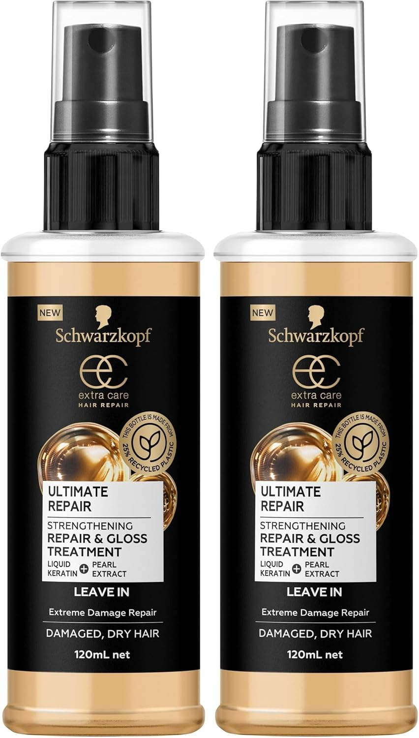 Schwarzkopf Extra Care Ultimate Repair Strengthening Repair & Gloss, Hair Spray Treatment 120Ml (Pack of 2)