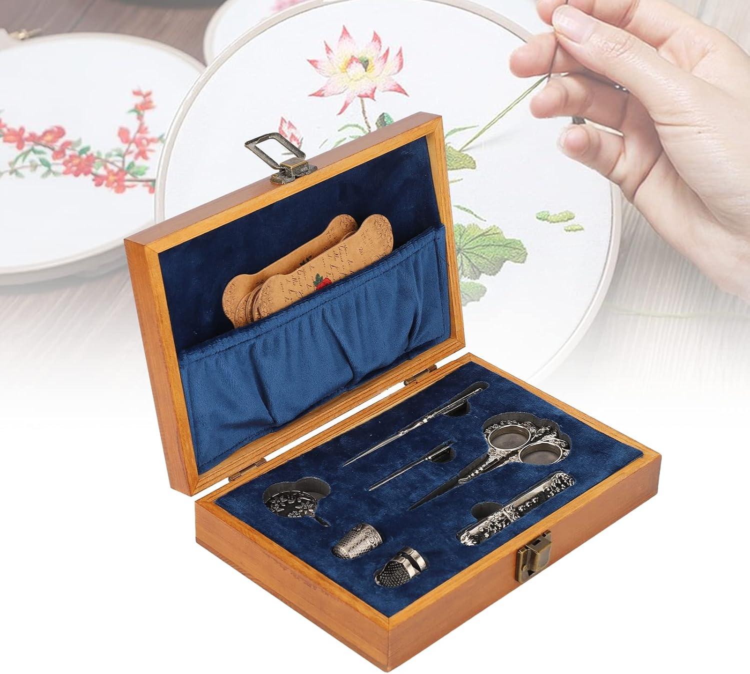 Gugxiom Vintage Embroidery Scissors Set, Stainless Steel Sewing Tools Complete Set, Beautiful and Practical Gift Box Packaging, for Mother'S Day, Birthday Gift (Silver)
