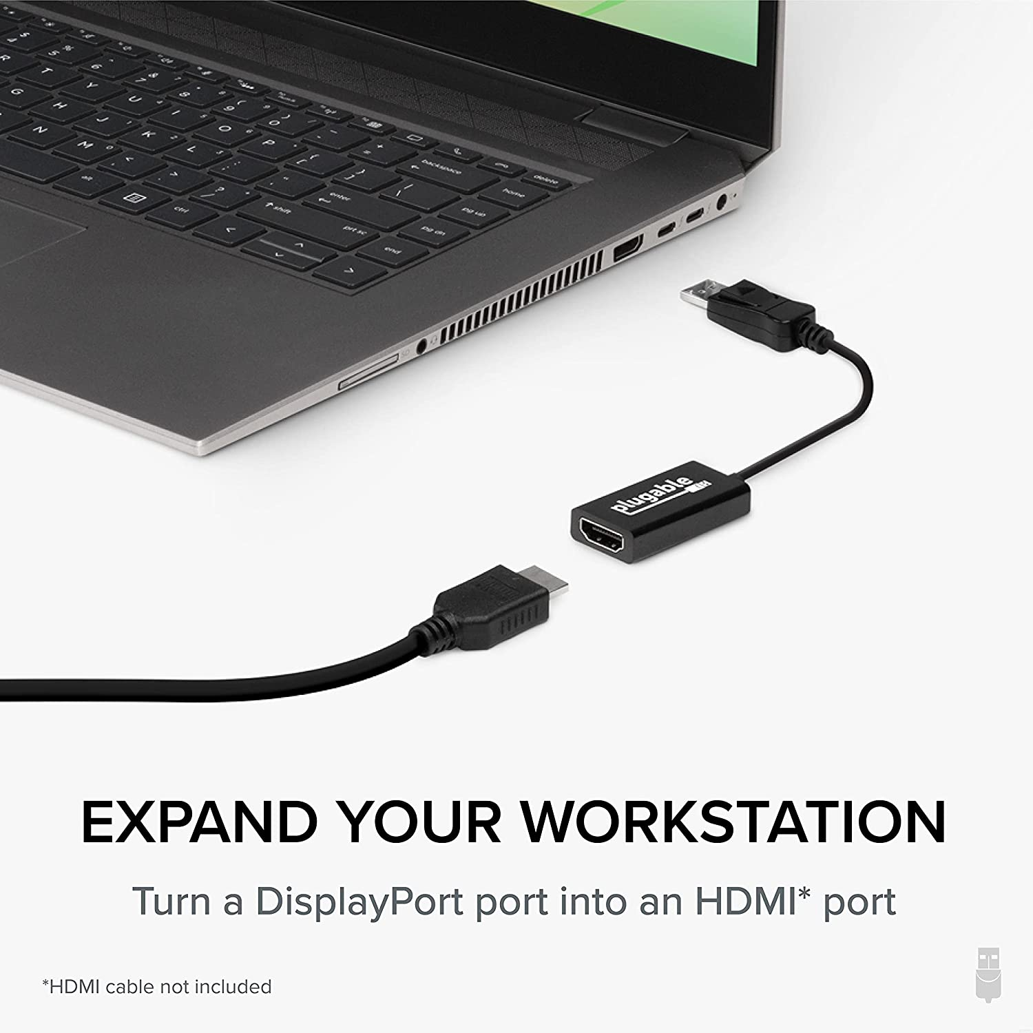Plugable Active Displayport to HDMI Adapter, Driverless Connect Any Displayport-Enabled PC or Tablet to an HDMI Monitor, TV or Projector for Ultra-Hd Streaming (HDMI 2.0 up to 4K 3840X2160 @60Hz) image number 2