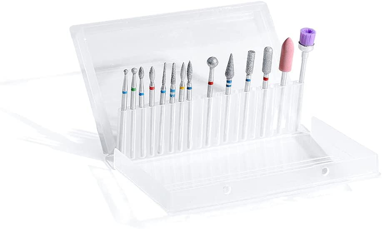 ERUIKA 14Pcs Nail Drill Bits Set, Professional Rotary Burrs Diamond Cuticle Remover Bits Kit, 3/32" Electric Manicure Nail File Bit for Acrylic Gel Nails Cuticle Manicure image number 5