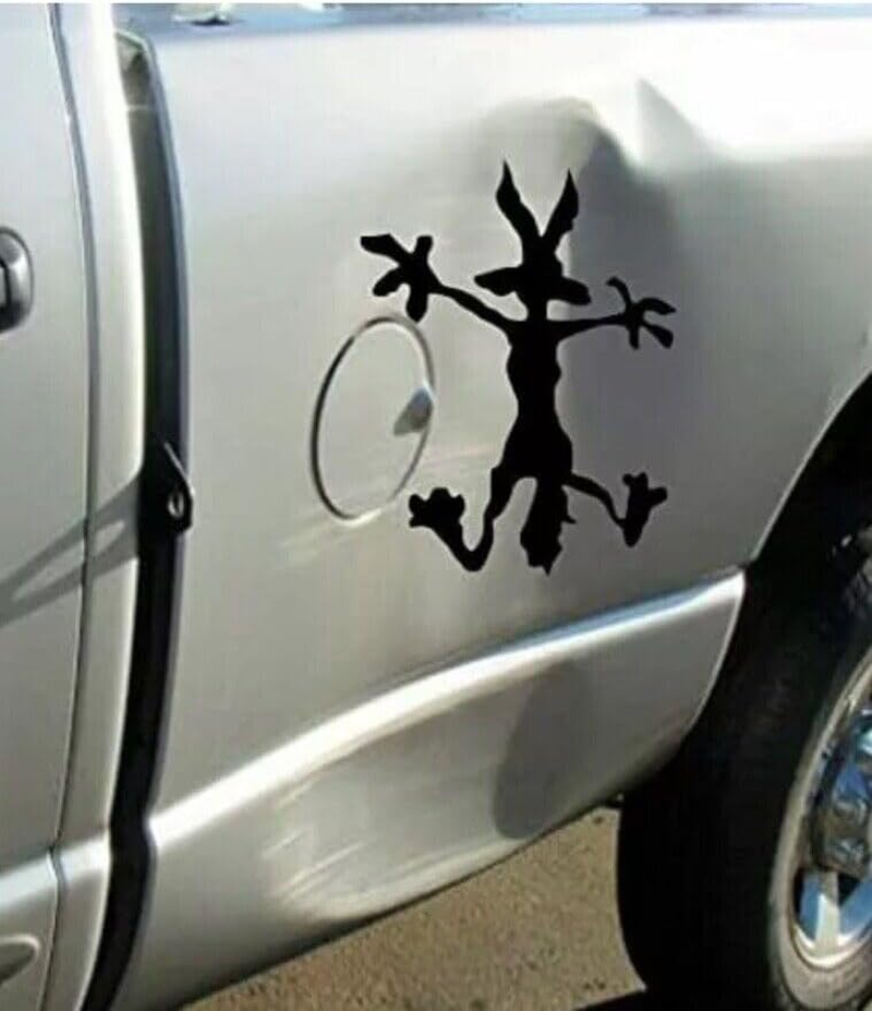XTRAYXRAY Funny Coyote Splat Sticker Car Decal Window Bumper Decal Sticker Suitable for Cars, Trucks Great for Dents (White)