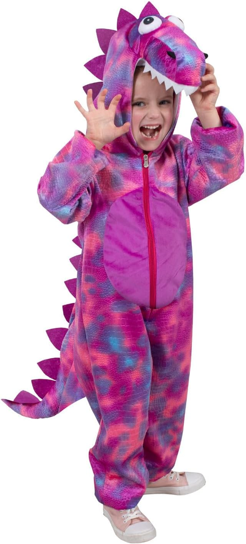 Roarin' Rex Pink Dinosaur Costume for Toddlers and Kids image number 2