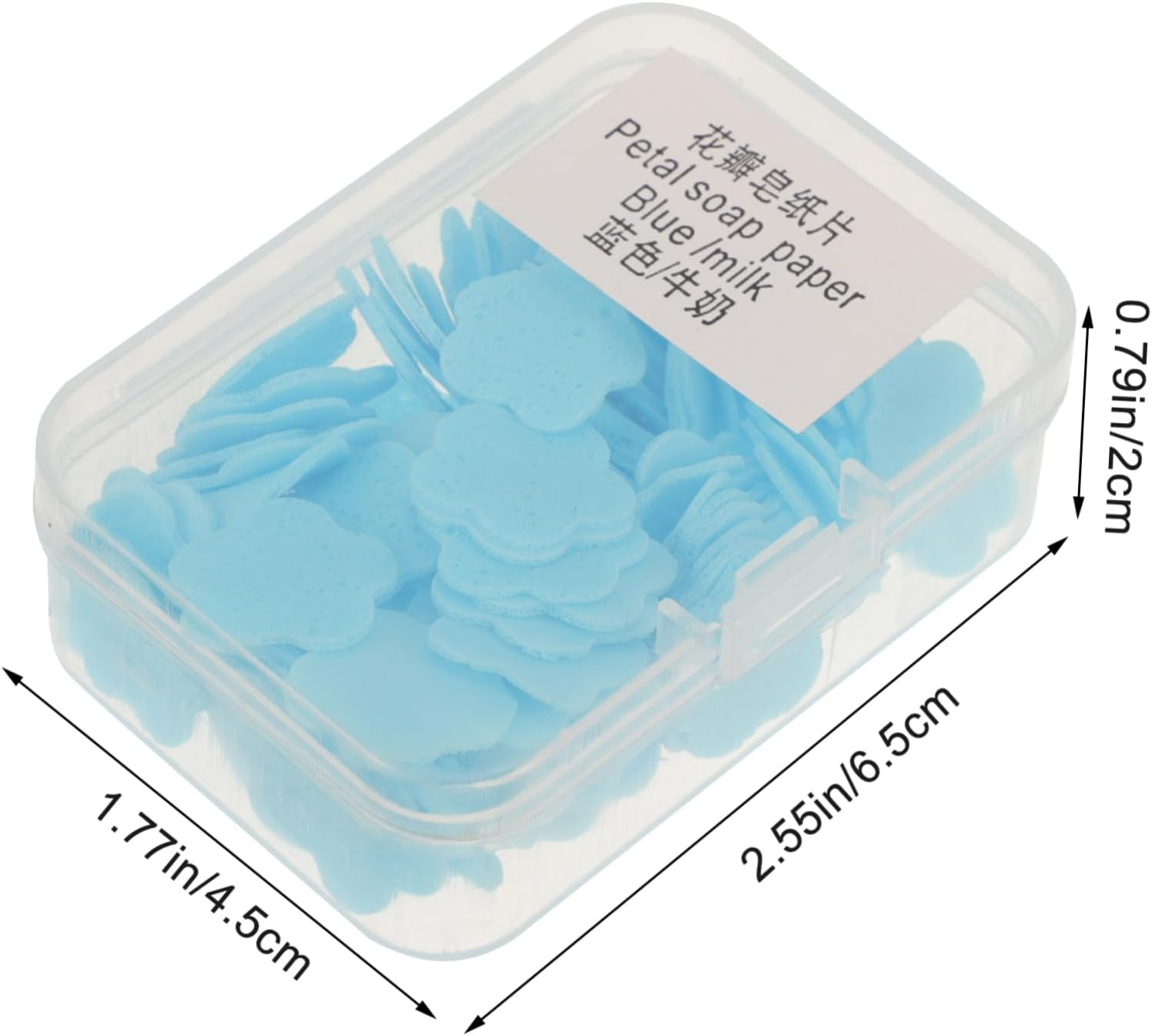 Sosoport Portable Travel Soap Sheets Mini Soap Slices for Hand Washing Blue Milk Scent 1 Box for Boys and Girls and Adults for Outdoor and Travel Use