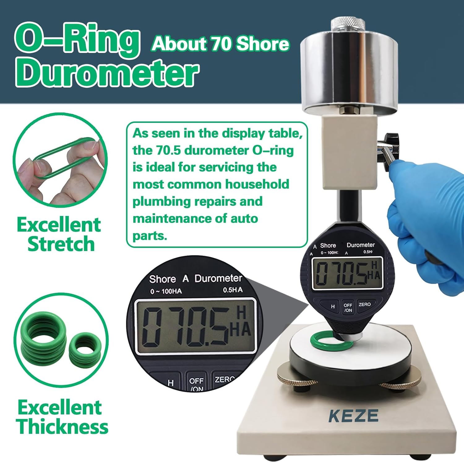 KEZE 595 Pcs Metric and SAE Air Conditioning O Ring Kit,36 Size Seal Rubber O-Rings Assortment Set for Compressor Automotive A/C Plumbing Repair Id:3-22Mm (Green) image number 3