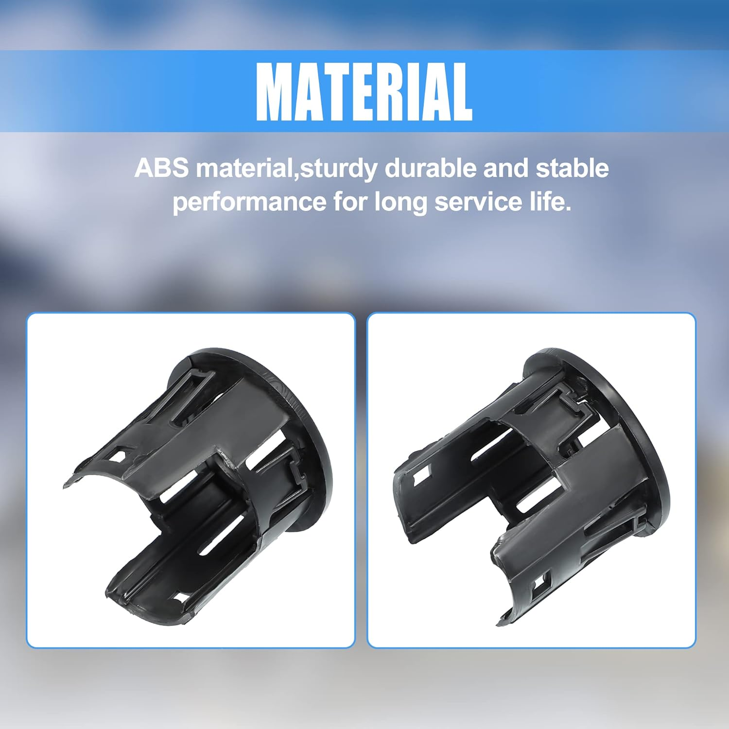 X AUTOHAUX 4PCS Parking Assist Sensor Bezels for Front or Rear Bumper for Dodge for Ram 1500 14-18/Backup Parking Aid Sensor Retainer Bracket for Ram 1500 Classic 19-21 Replace 5LS52TZZAA image number 2