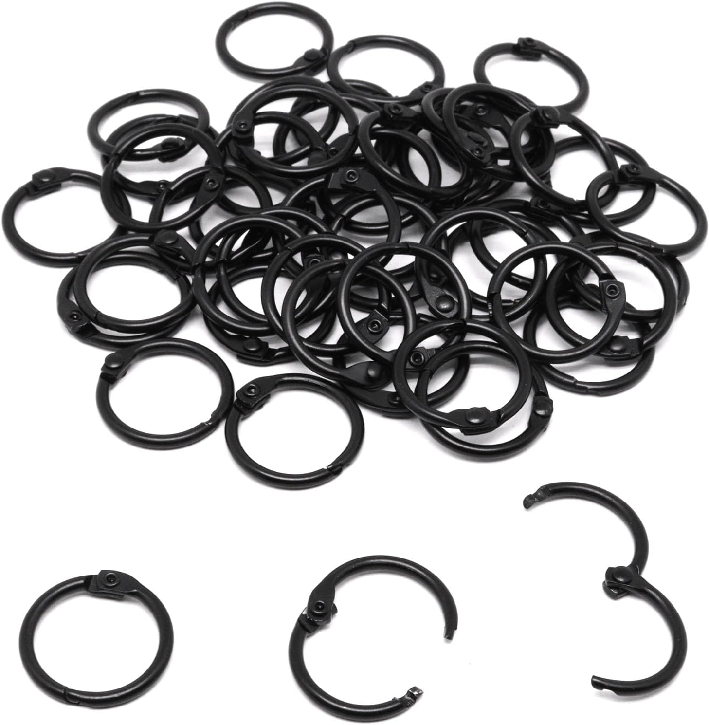 Binder Rings 30Pc, Book Rings 2 Inch, Flash Card Rings Large Index Card Ring Loose Leaf Binder Rings Black Ring Clips Metal Rings for Index Cards Rings for Paper