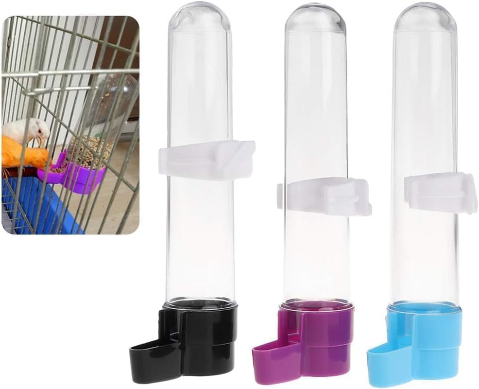 1Pc Parakeet Water Dispenser Hanging Plastic Automatic Feeder for Cage No Spill Food Container for Small Medium Birds Parrot Toys African Grey for Small Parrots Conure Macaw Parrot Toys(Random Color) image number 2