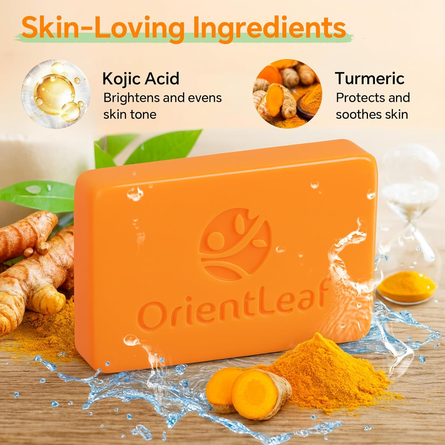 ORIENTLEAF Kojic Acid and Turmeric Soap, 4Oz X 2 BARS image number 6