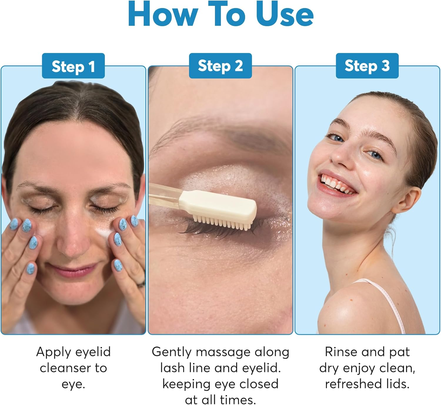 Lustrous Lids Eyelid Cleaner Made from Soft Silicone - Eyelid Margin Scrub Brush - Delicately Cleans Eyelids - Designed for Delicate Skin around the Eyes, Remove Debris and Makeup - (Pack of 2) image number 6