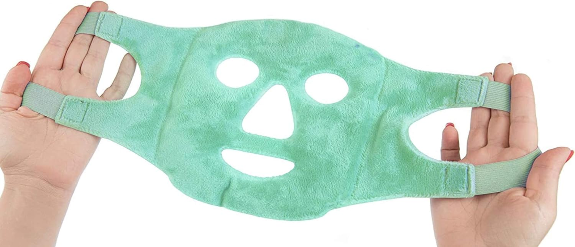 DOLSON Face Eye Mask Gel Hot Cold - Reduce Puffiness, Bags under Eyes, Puffy Dark Circles, Migraine - Therapeutic Heat and Ice Compress with Cover - for Sleep, Sinus Pressure, Headaches, Skin Care image number 5