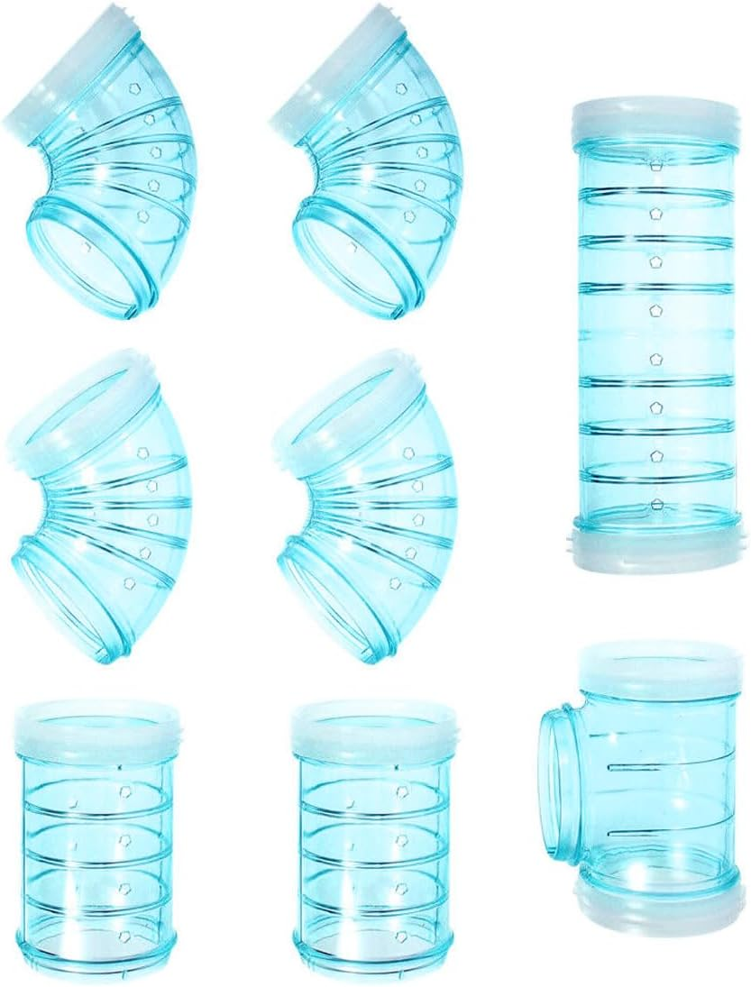 AIMALL 8X Tunnel Set for Hamsters, Squirrels, and Guinea Pigs - Small Animal Tube Toy, 2.17 Inches Diameter