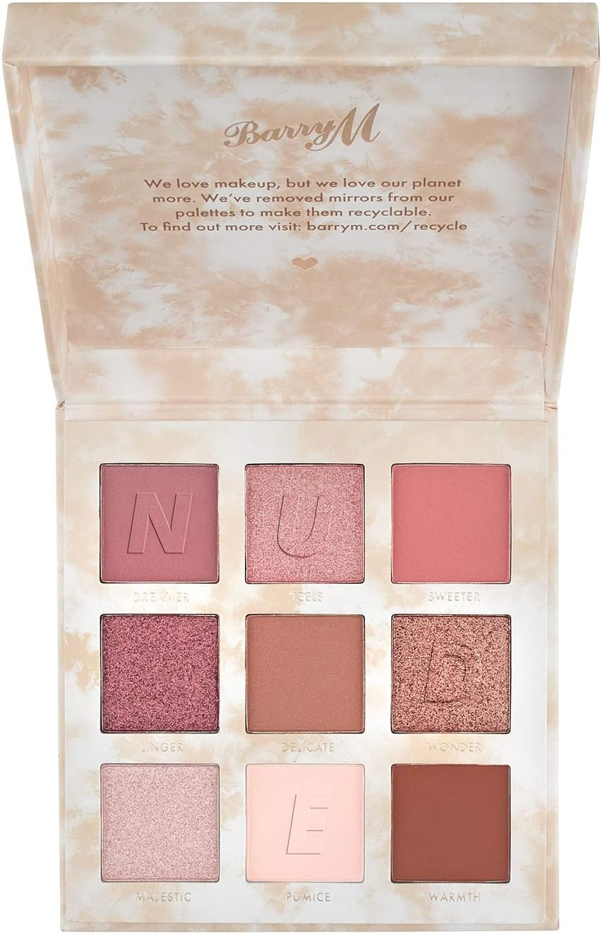 Barry M Cosmetics Nude and Neutral Eyeshadow Palette - 9 Natural Shades in Matt & Shimmering Highly Pigmented Subtle Colours, Powder image number 3