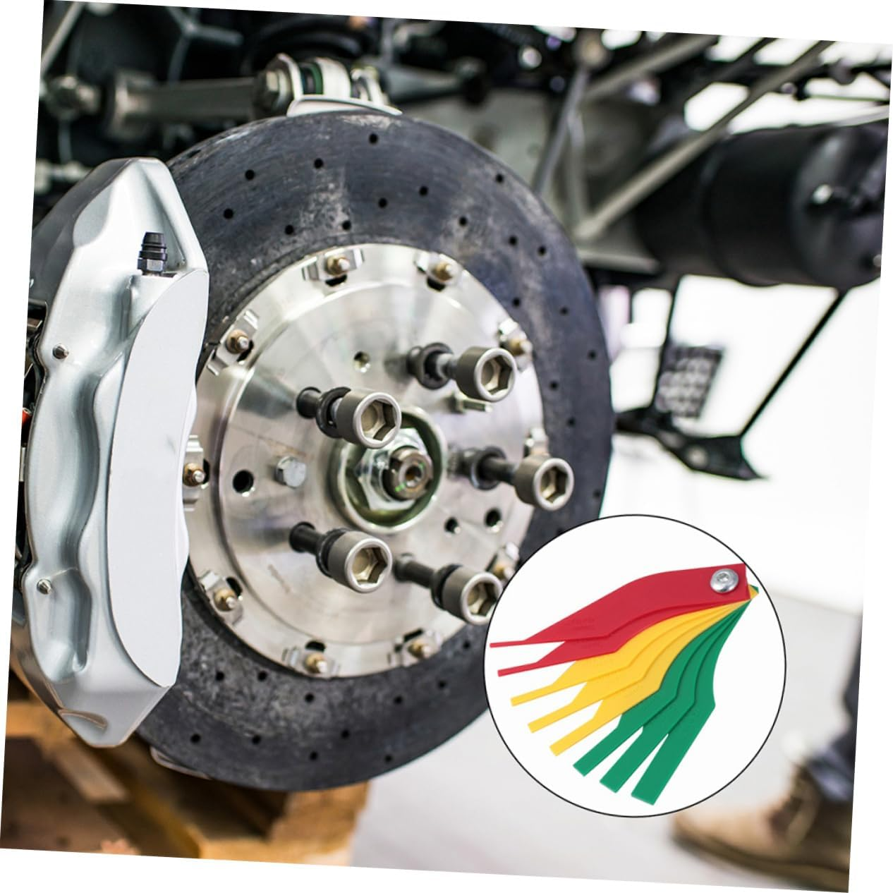 3Pcs Brake Pad Gauge Tool Car Brake Pad Measuring Thickness Gauge Ruler Kit for Automotive Wear Detection and Drum Measurement Maintenance image number 4