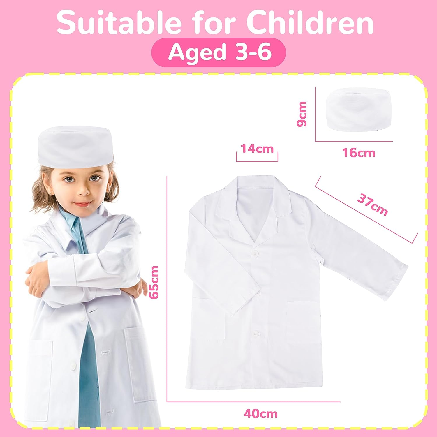 Doctor Kit for Kids, 33 PCS Durable Doctor Toy Dentist Medical Kit with Stethoscope and Doctor Costume, Pretend Play Doctor Playset for Toddler Boys Girls 3 4 5 6 Years Old (Pink Doctor Kit) image number 4