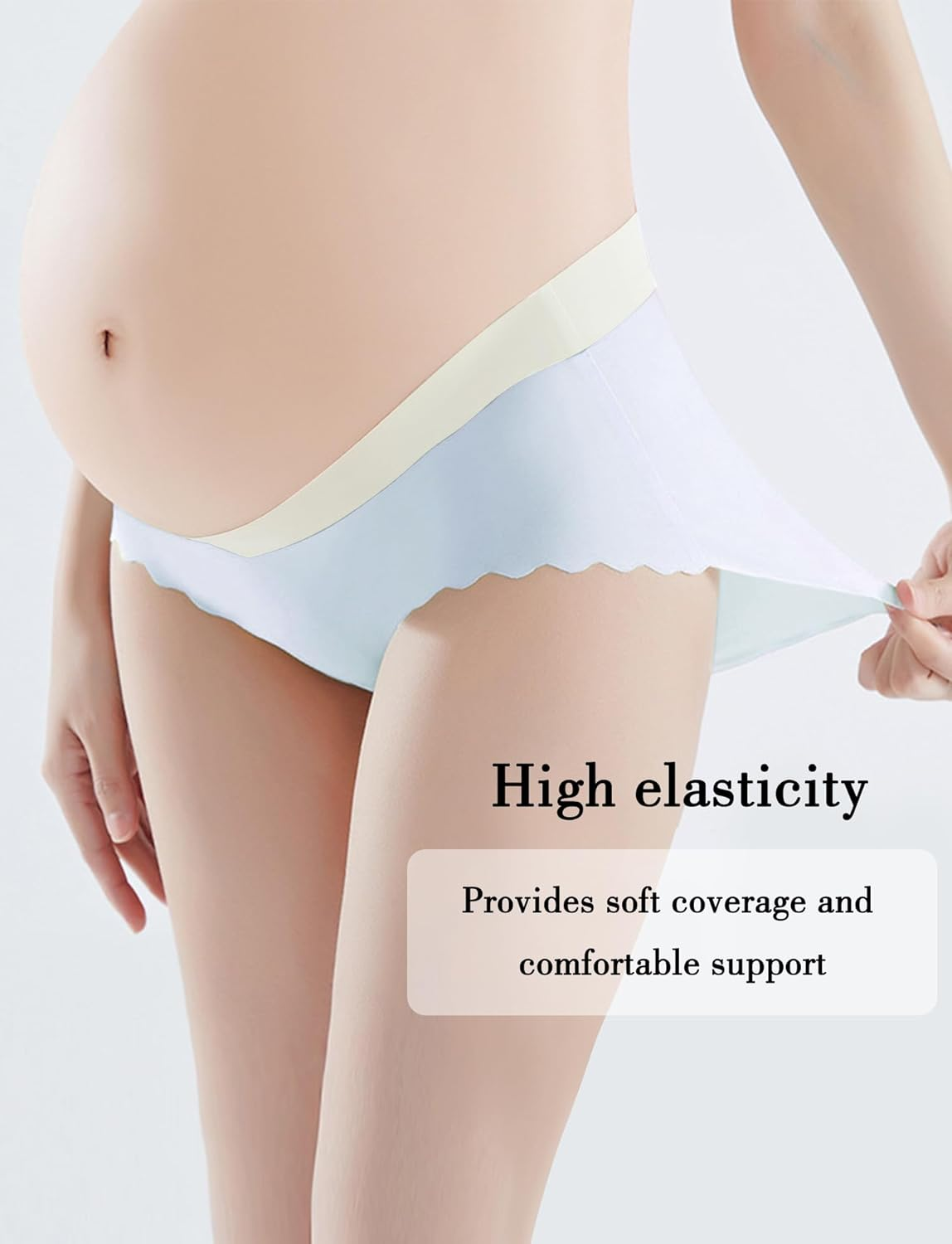 FEOYA Maternity Seamless Underwear for Women No Show Pregnant under Pump Bikini Panties for Motherhood Postpartum Essentials image number 2