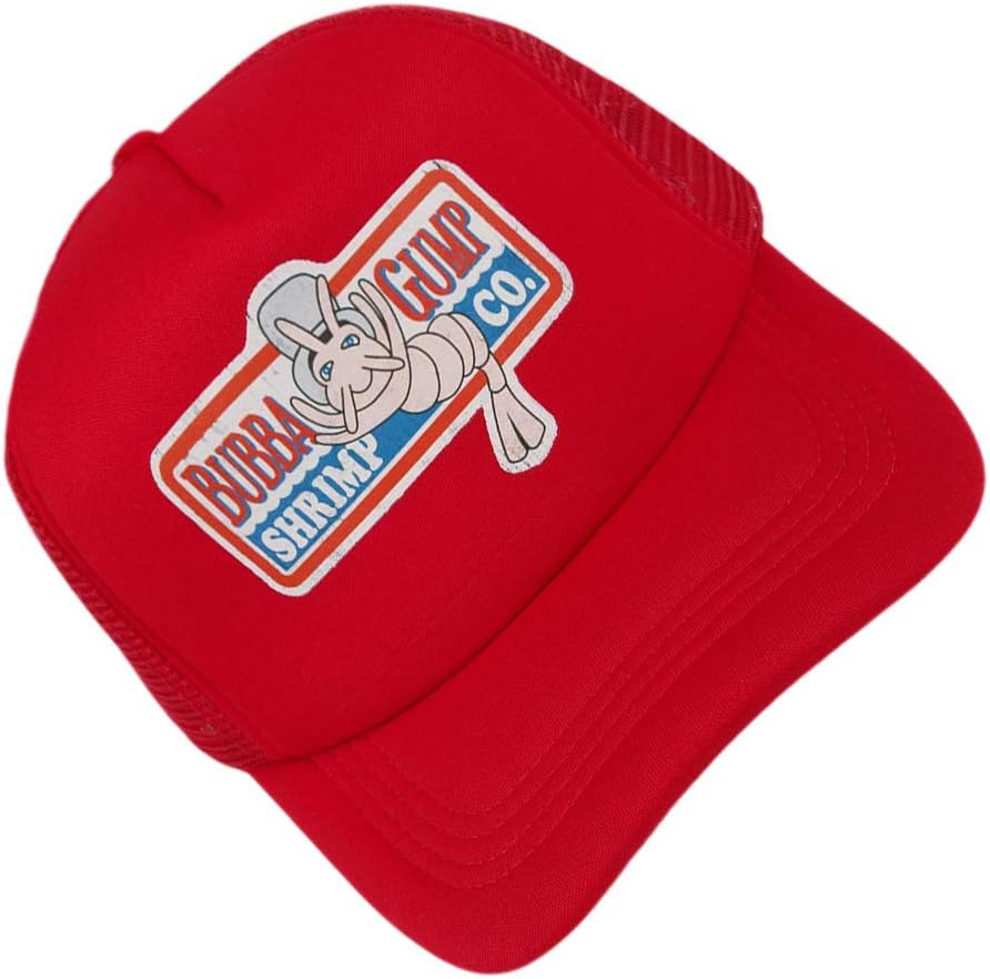 Adjustable Bubba Gump Baseball Cap Shrimp Hat Forrest Gump Cap (Adjustable, Red-Mesh) image number 2
