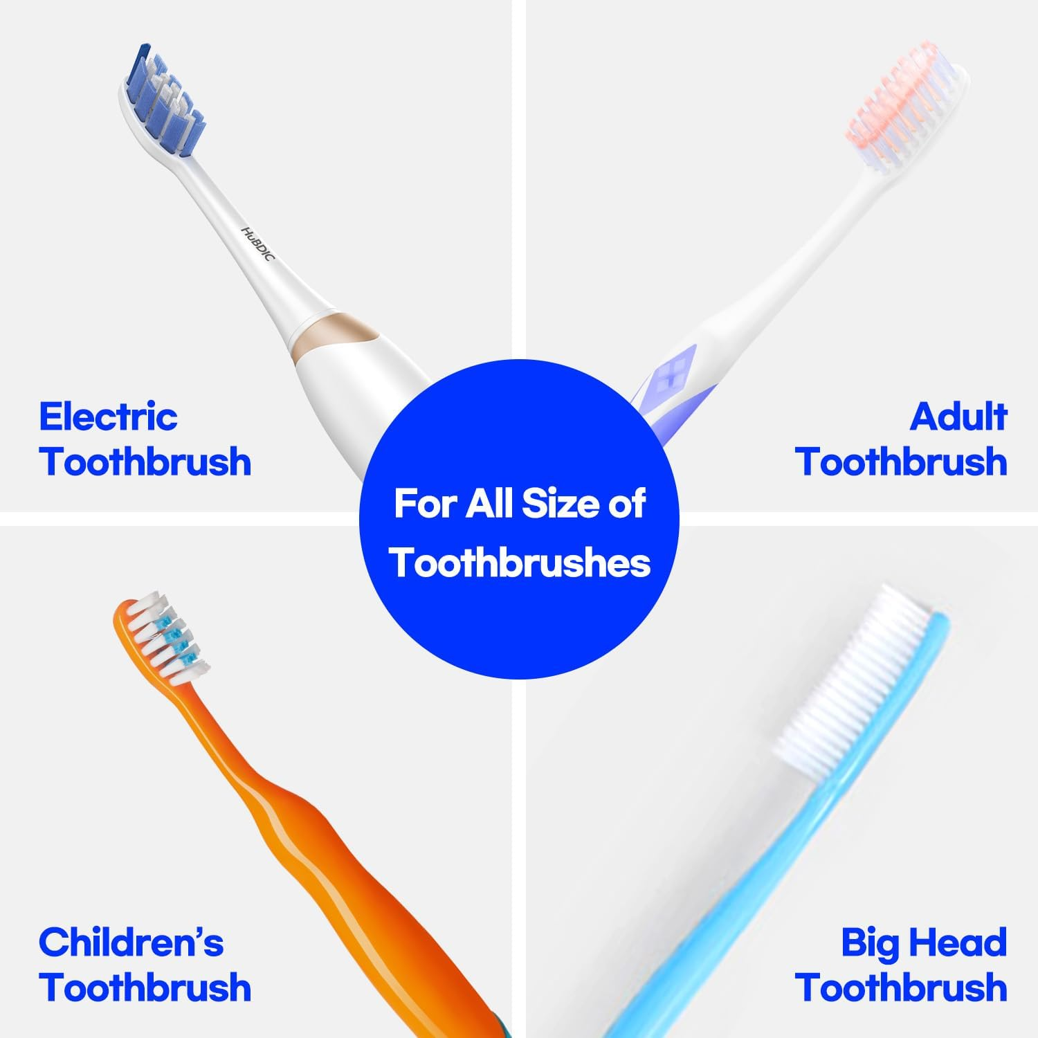 [Samsung UVC] Hubicare Toothbrush Sanitizer + Holder │ UV-C/UV-A Dual LED Sterilizer for Home, Office, and Travel │ USB Rechargeable │ Compatible with All Brush Heads (Beige)