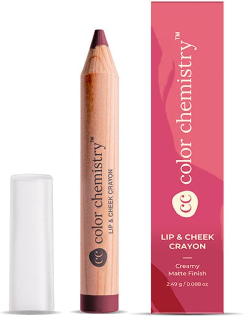 COLOR CHEMISTRY Lip and Cheek Crayon| Vegan, Ultra-Matte, Non-Drying, Pigmented & Long-Stay, Mulit-Use Lip Crayon 2.49 G (Pack of 1) Raisin LC07 image number 6