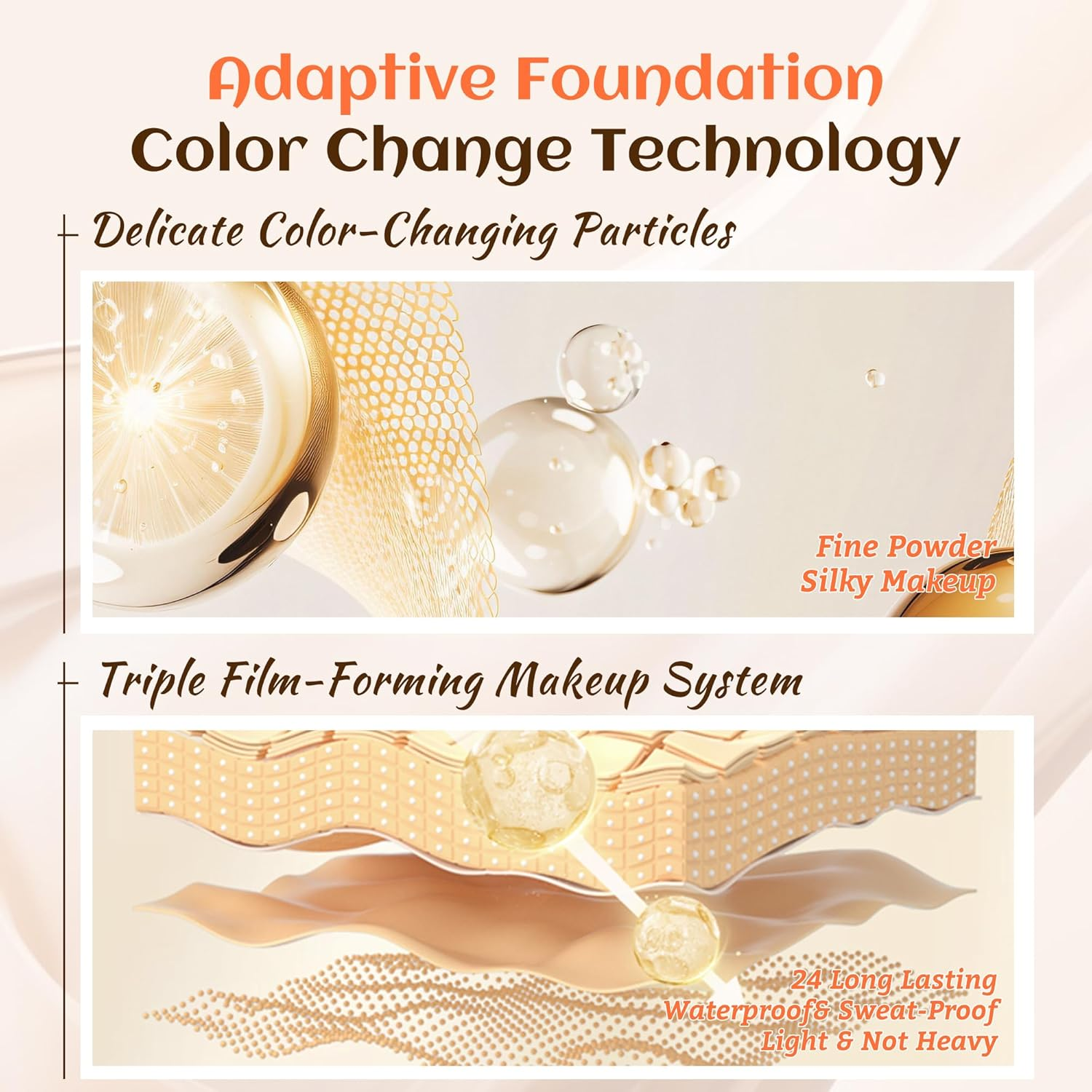 VIOLA HOUSE Color Changing Foundation, 4 in 1 Foundation, Color Changing Flawless Finish, Lightweight, Moisturizing Glow, 1.0 Fl Oz (Medium Skin Color) - Light Skin Color image number 5