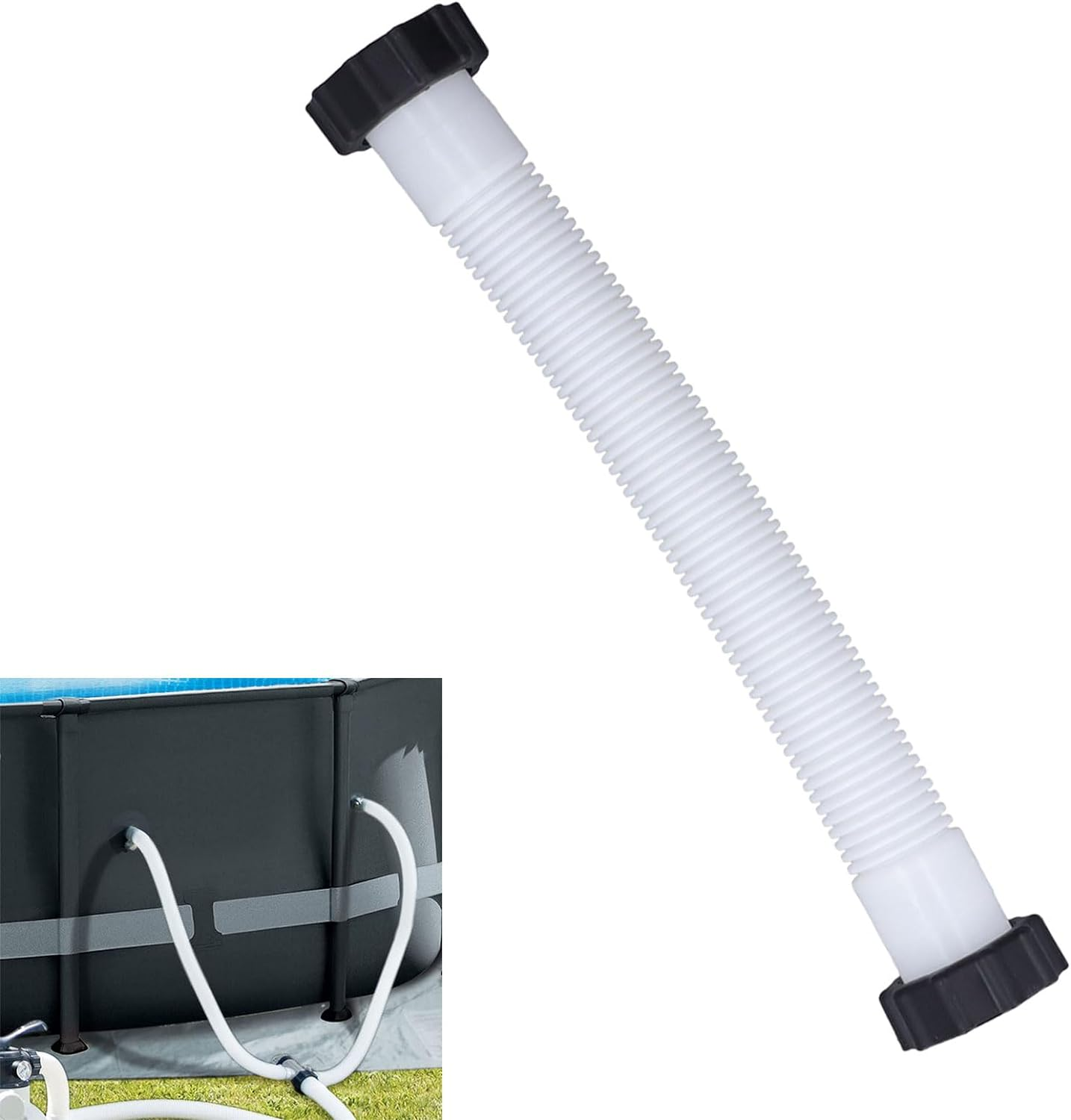 Pool Pump Replacement Hose 1.5In Nut Diameter White 4.18Cm 1.6In with Set 5.6Cm 2.2In for inside Diameter Pool Hoses (0.4M) image number 5