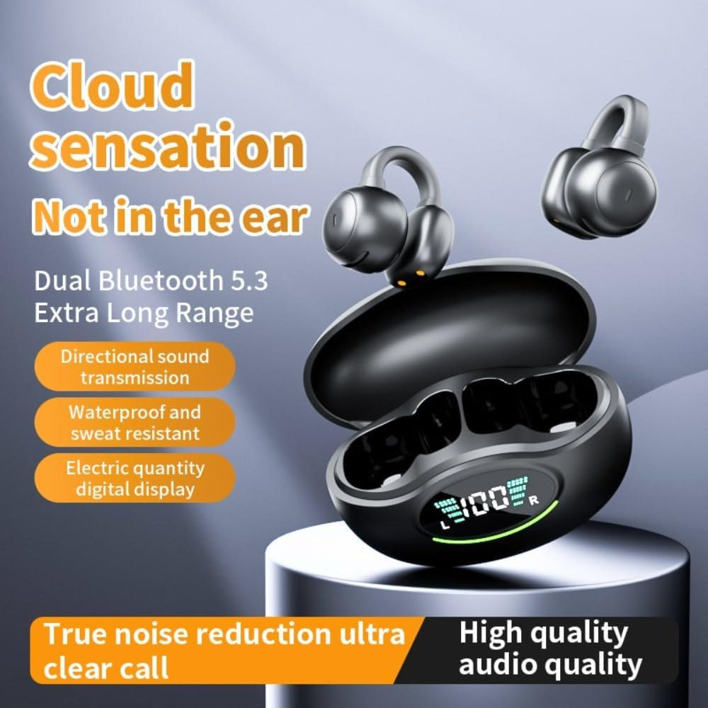 New Wireless Earbuds Hifi Bass Headphones BT5.3 with Noise Cancelling 60H Type-C Charging LED Display Ear Buds Earphones image number 1