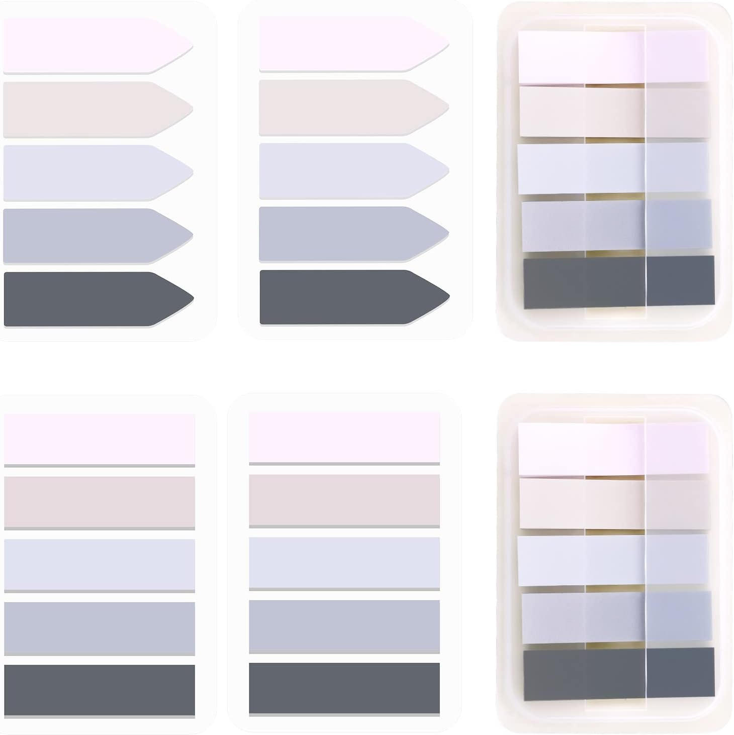 AIEX 600Pcs Index Tabs Flags, Self-Adhesive Sticky Tabs Page Tabs Writable Book Markers Page Flags for Reading Index, File Folders, Book Notes - Easy to Remove (Morandi Color)