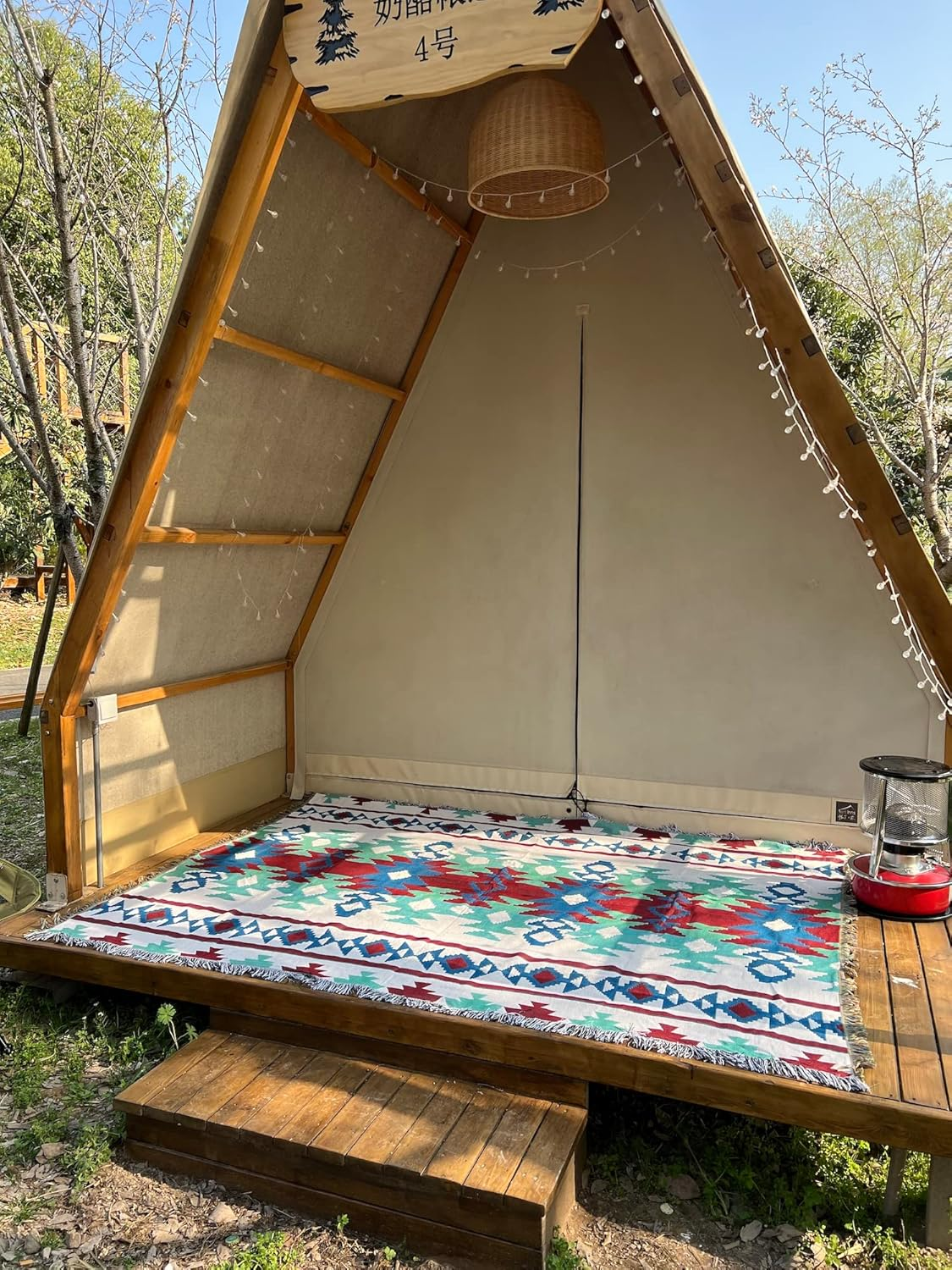 Peel Forest 100% Recycled Vanlife Throw Blankets with Tassels Cozy Woven Aztec Bed Couch Throws Rug Travel (62"X83")&hellip; image number 1