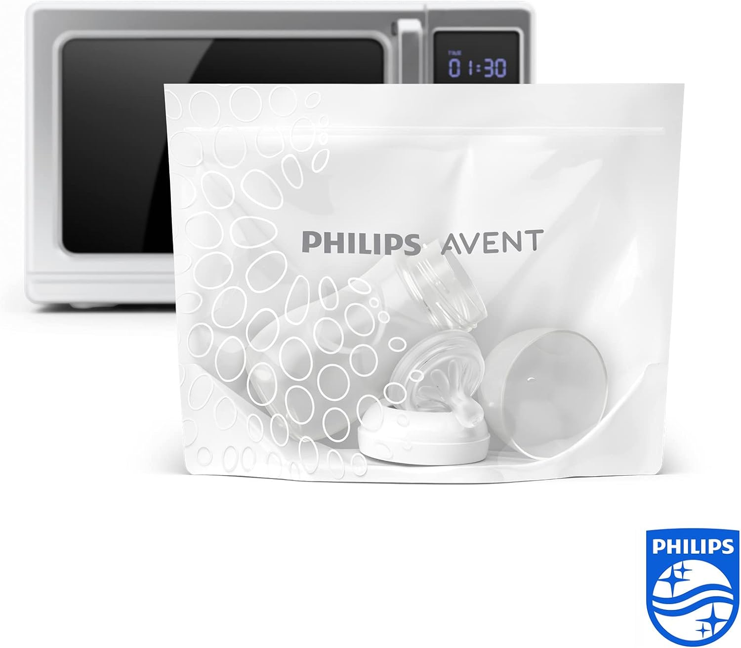 Philips Avent Microwave Steam Steriliser Bags, 5-Pack, SCF297/05, Packaging May Vary