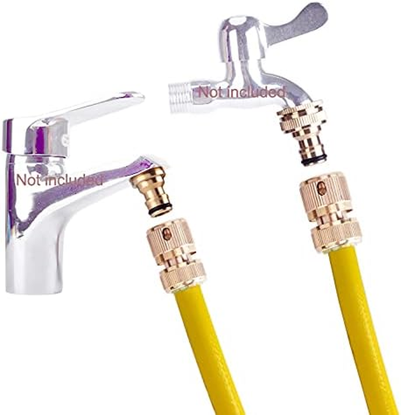 Brass 2-In-1 Outdoor Tap Connector Kit with 3/4 & 1/2 Inch Female Threaded Adapter, Quick Hose Pipe Fittings for Garden Tube (3 Pack) - 1/2  3/4 Inch 2-In-1 Female Thread (3 Pack) image number 5