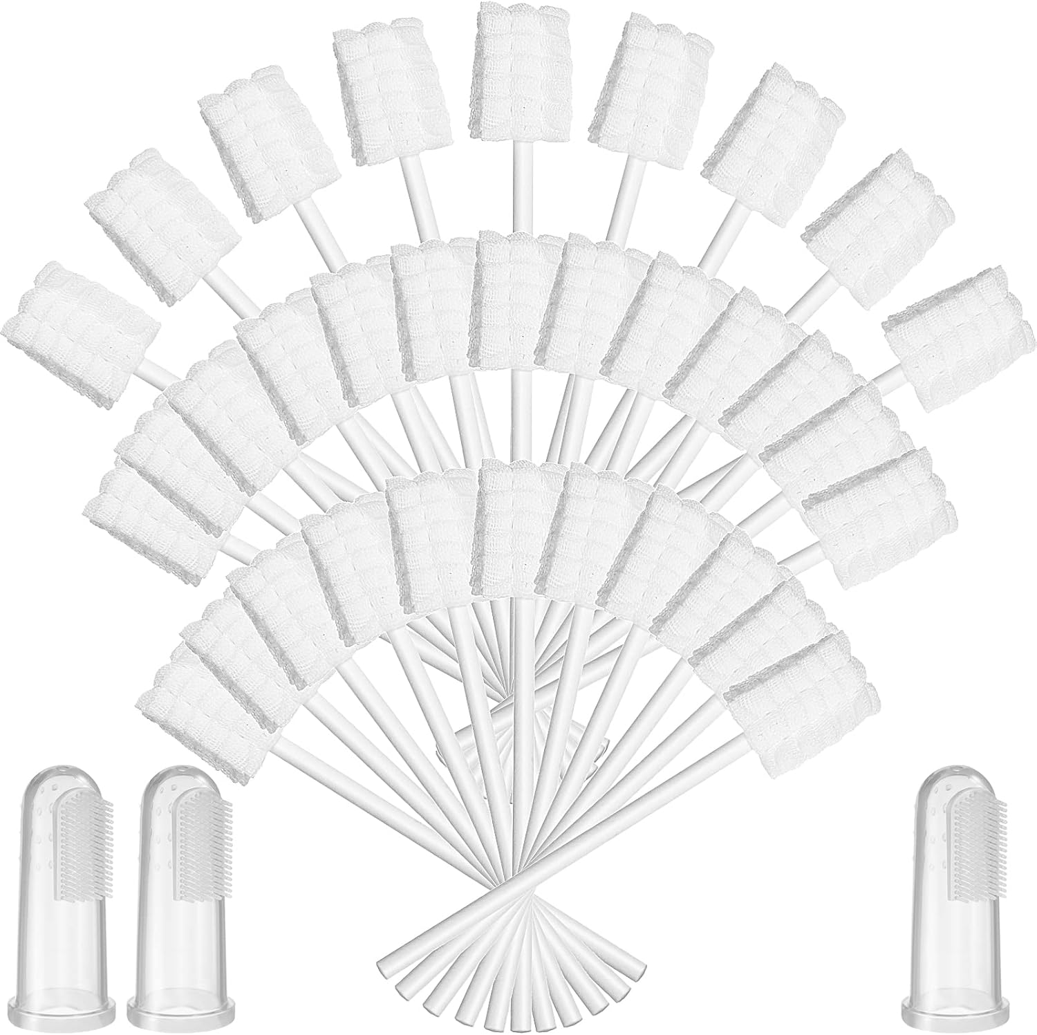 Tondiamo 100 Pcs Baby Tongue Cleaner Toothbrush Baby Oral Cleaner with 3 Pieces Finger Toothbrush for Newborn Mouth Oral Cleaning Infant for 0-36 Months image number 2