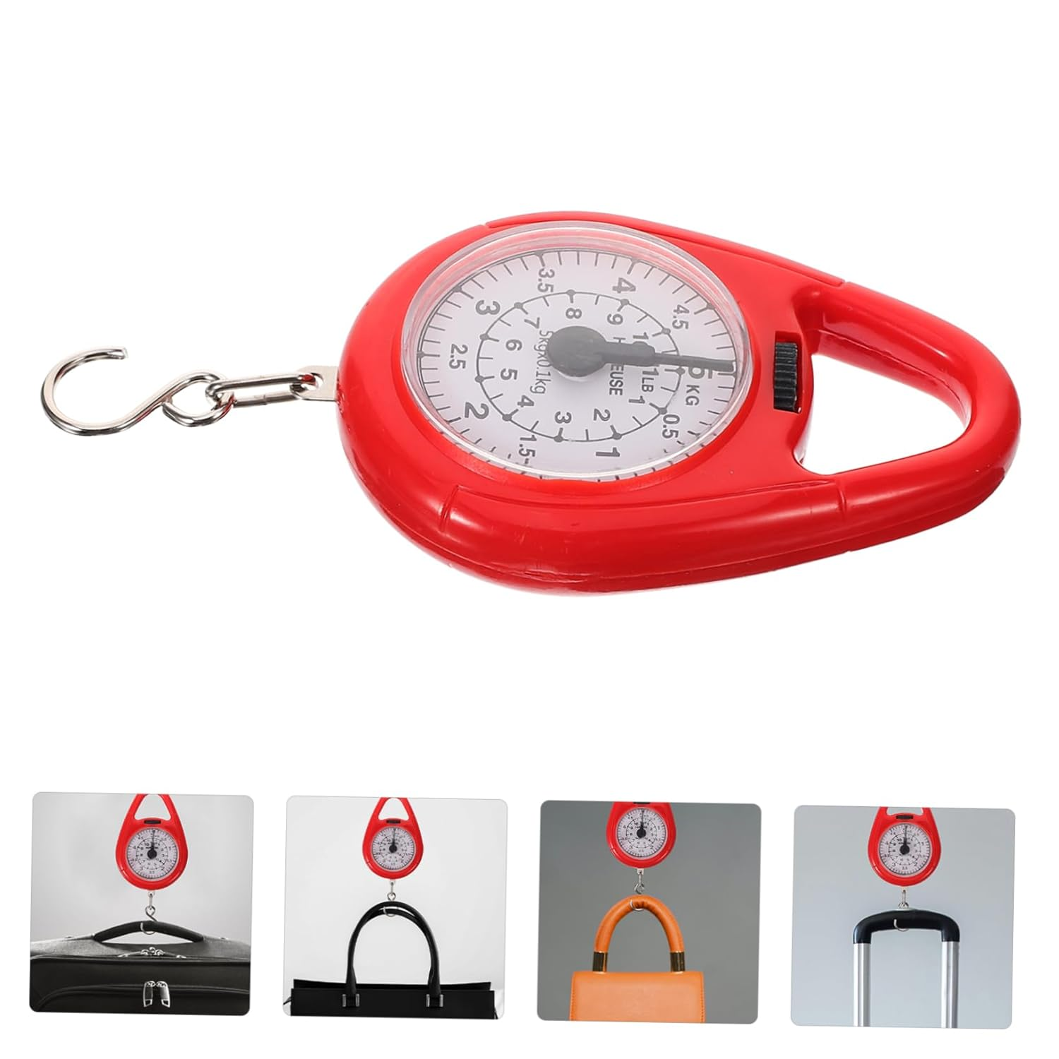 TOYZFRIENDY Mini Portable Red Spring Scale Hook Handheld Luggage and Fishing Weighing Scale for Travel and Outdoor Use image number 3