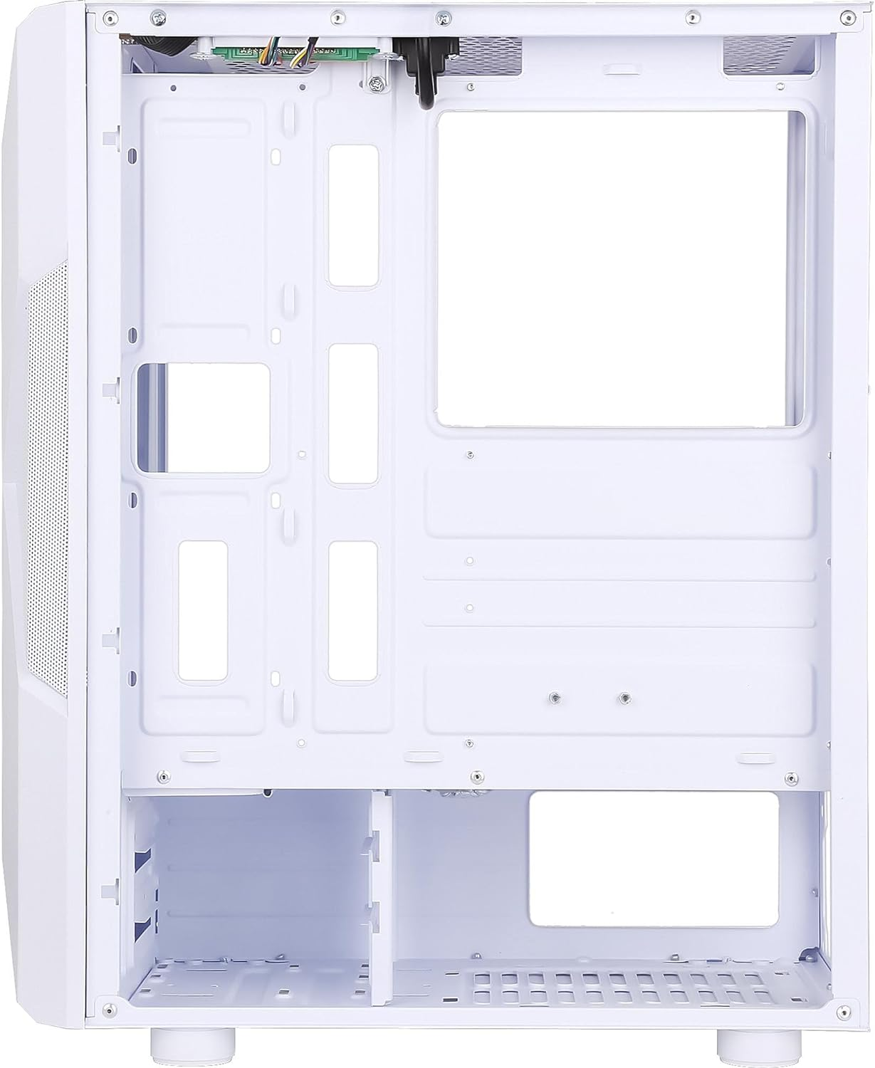 Fortrek Holt Mid Tower Gaming Computer Case with RGB Led Strip, Full Acrylic Side and Magnetic Duster Filter, Atx/Micro Atx/Mini ITX, White image number 4