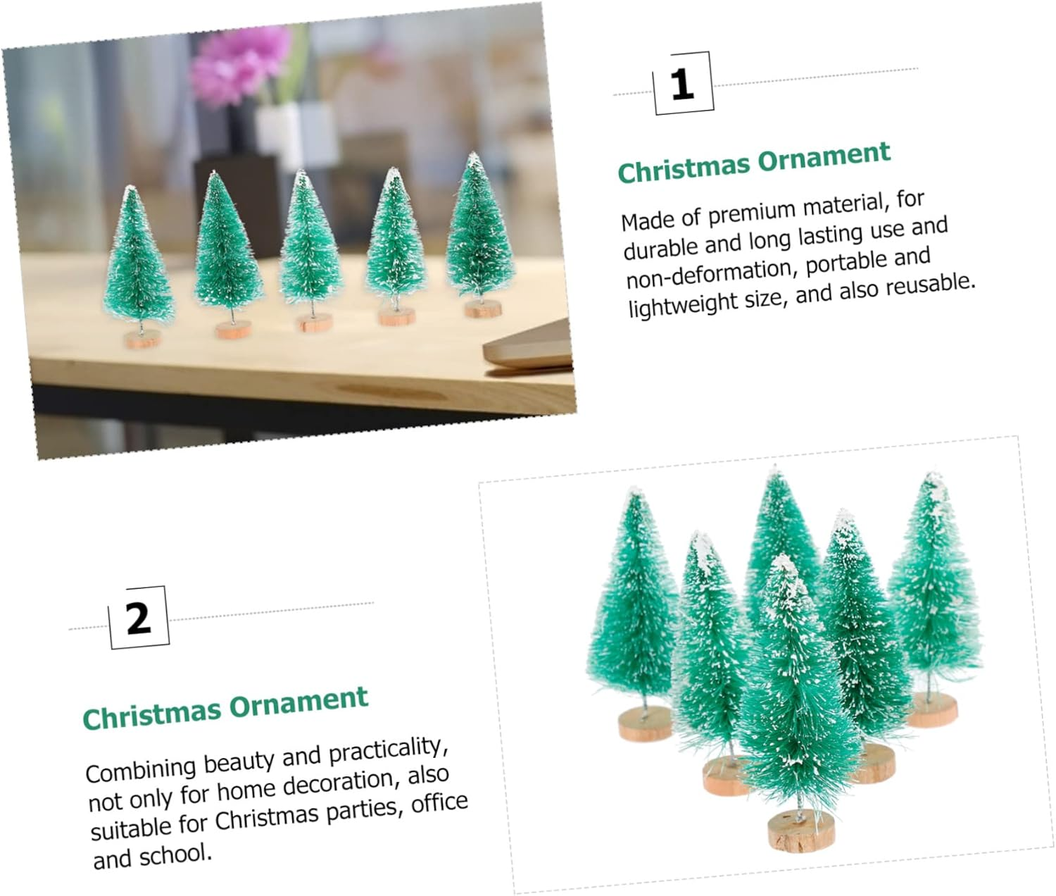 12 Led Mini Christmas Trees PVC Blue Green Gold Christmas Tree Decorations Party Supplies image number 3