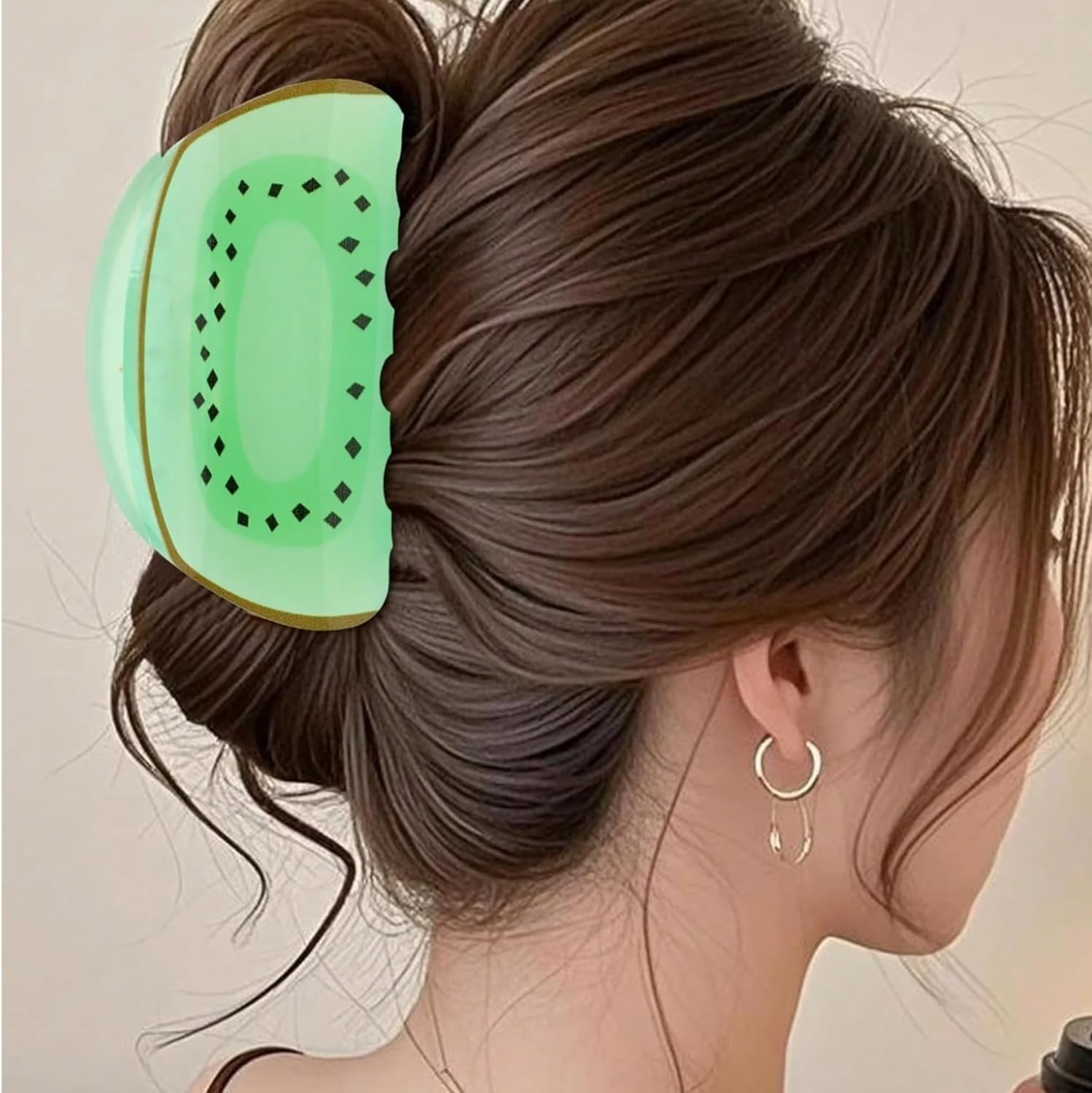 6 Pieces Acrylic Hair Claws Accessories for Women Fruit Clip Cherry Watermelon Lemon Strawberry Pineapple Avocado Funny Claws Summer Hairstyle Decoration (Pack C, Large) image number 6