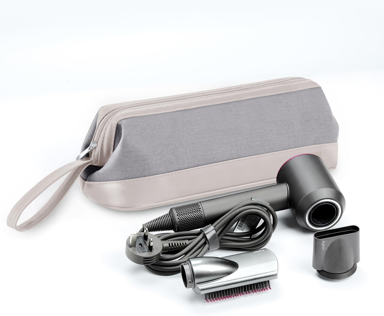 BUBM Travel Case for Dyson Airwrap Styler/Shark Flexstyle,Portable Carrying Case for Dyson Supersonic Hair Dryer,Waterproof Anti-Scratch Dustproof Protection Organizer Travel Storage Bag, Light Gray image number 3