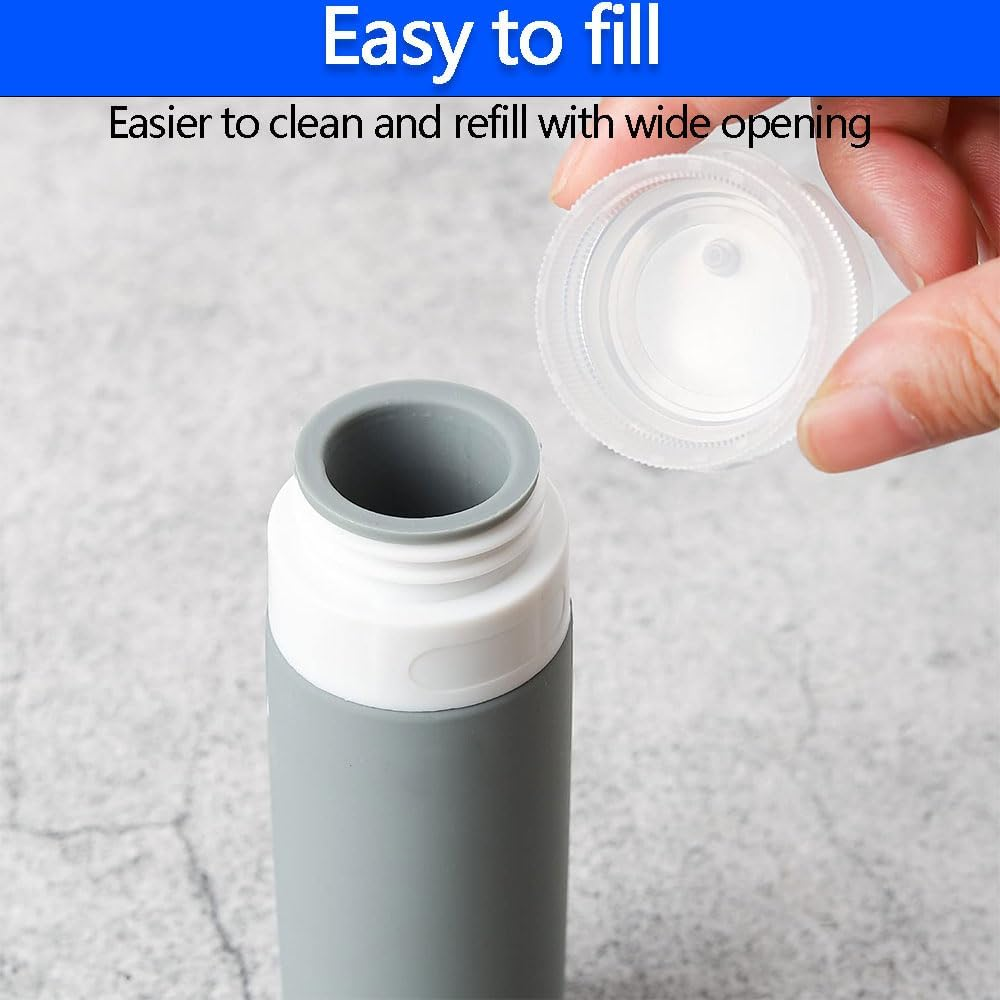 Travel Bottles Set for Toiletries - 17 Pcs Leak Proof Silicone Squeezable Containers for Shampoo, Conditioner, Lotion, Body Wash - Refillable Travel Size Accessories (Transparent Pack) image number 1