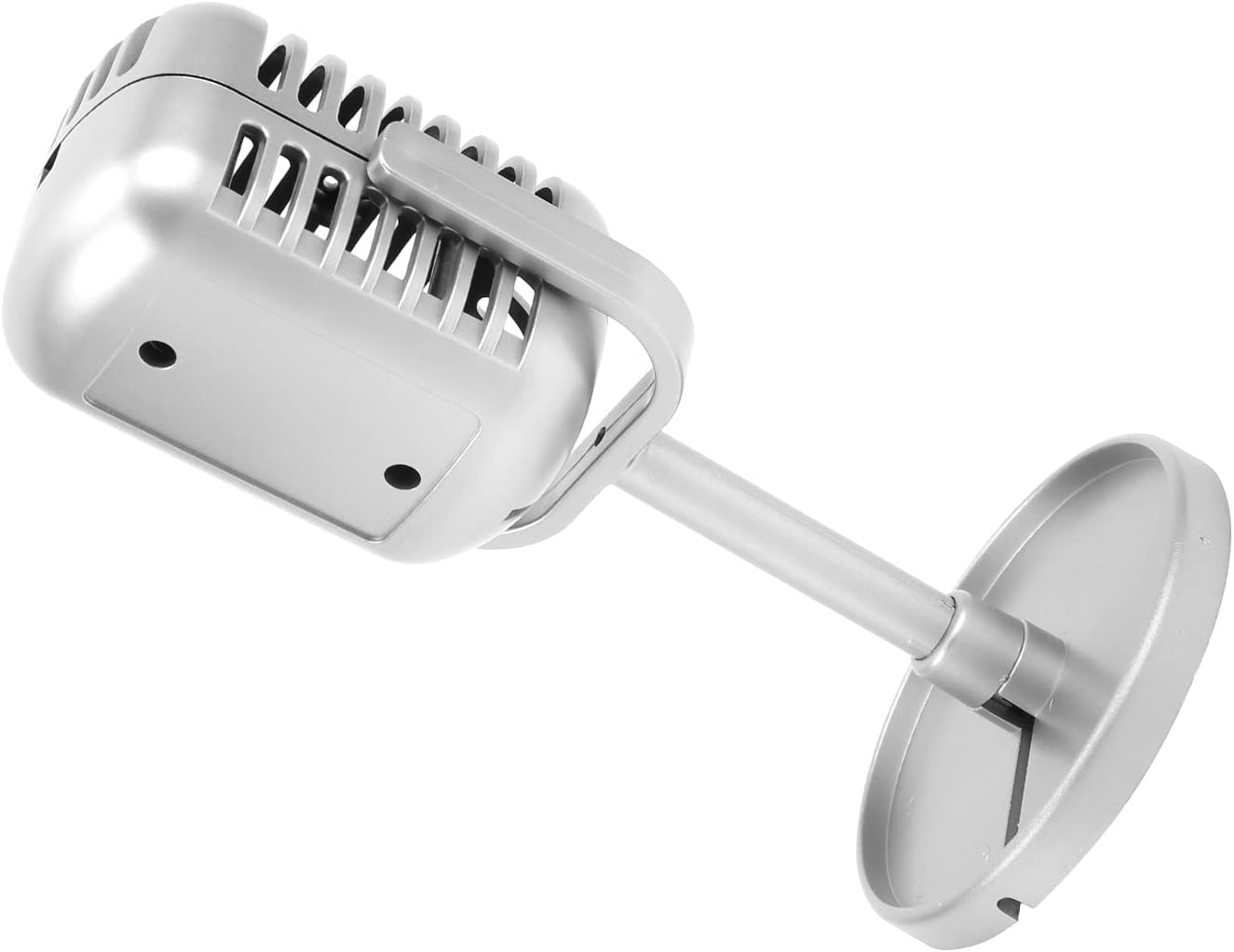 Karaoke Prop Microphone, Portable Plastic Light Prop Microphone for Photography Props for Gifts Decoration (Silver)